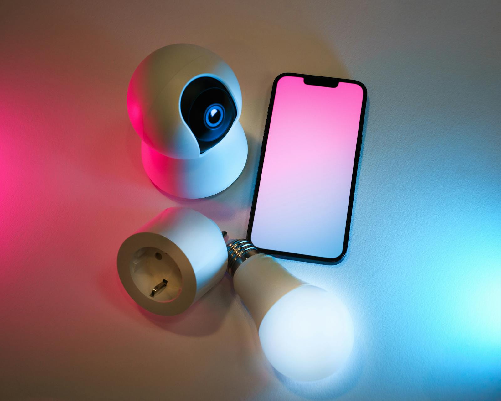 Real smart home control scene with phone interaction